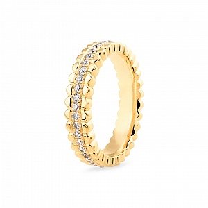 Vestuvinis geltono aukso žiedas su deimantais | Taurus Jewels