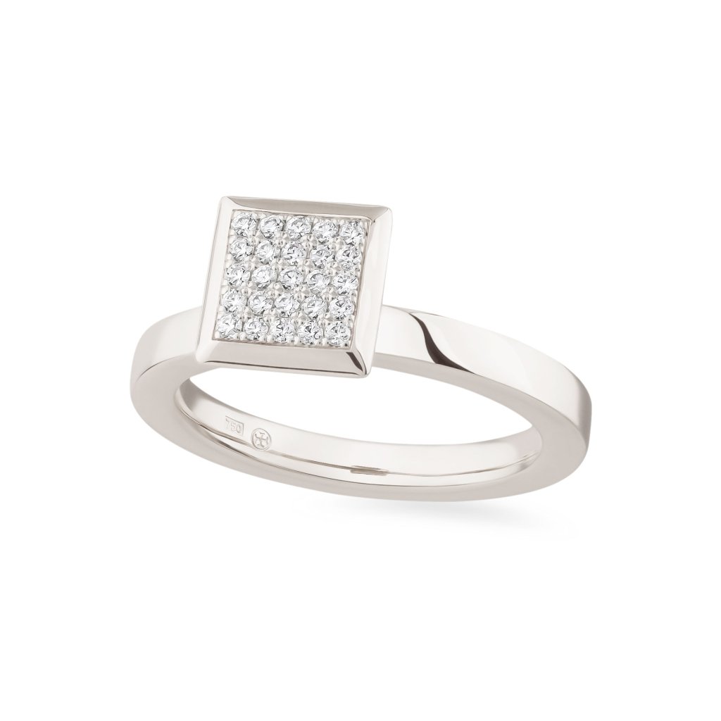 Square ring with diamonds