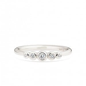 Ring with Diamonds in White Gold | Taurus Jewels