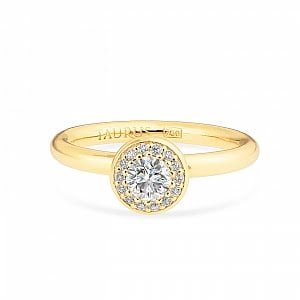 Geltono aukso žiedas su deimantais | Taurus Jewels