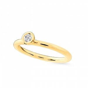 Ring with Diamond in Yellow Gold | Taurus Jewels