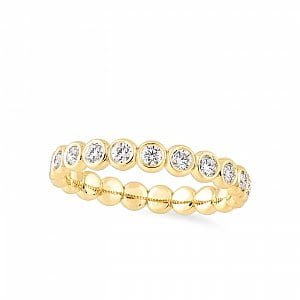 Geltono aukso amžinybės žiedas su deimantais | Taurus Jewels