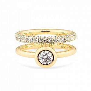 Ring with Diamonds in Yellow Gold | Taurus Jewels