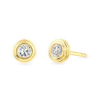Geltono aukso auskarai su deimantais | Taurus Jewels