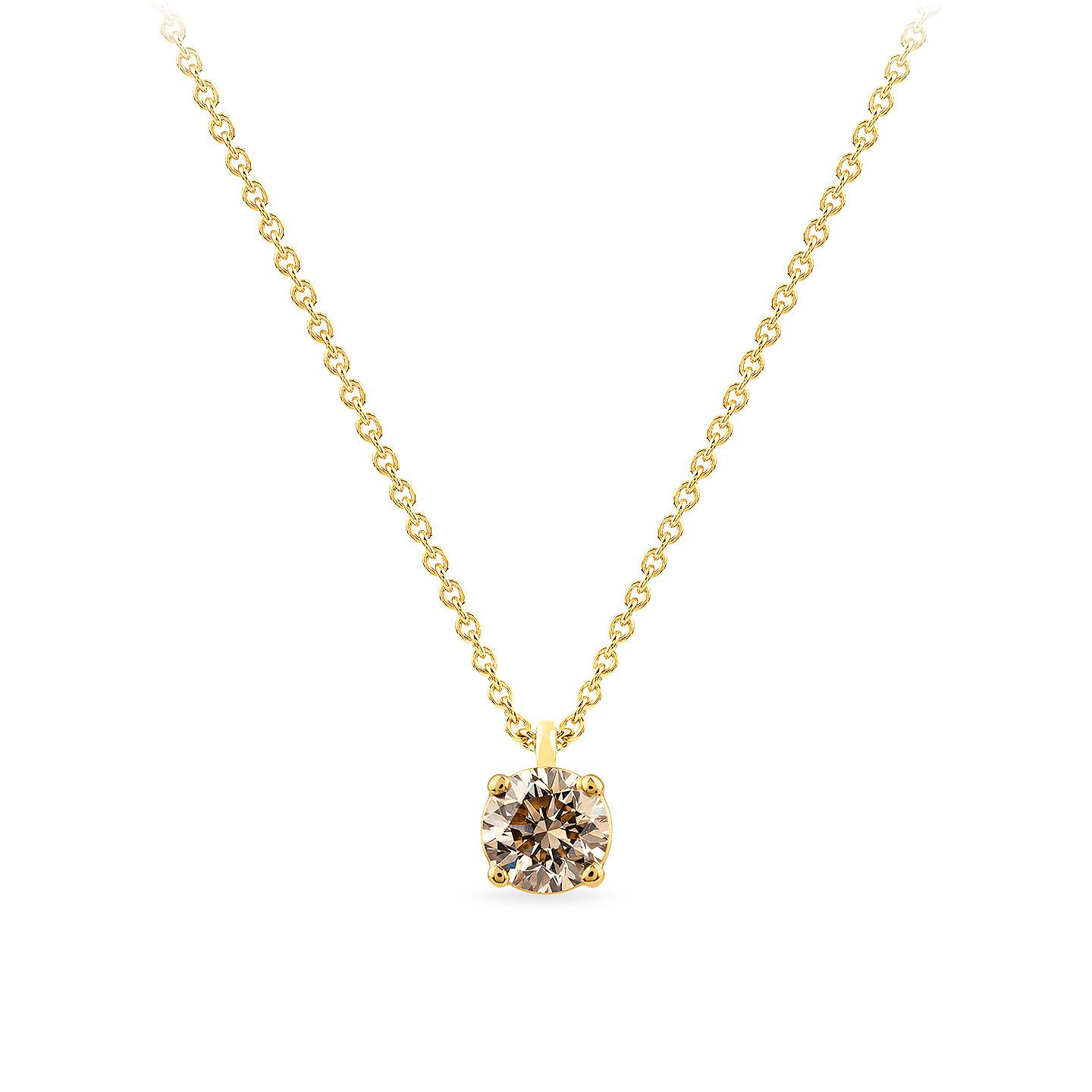 OLYMPUS DIGITAL CAMERA Geltono aukso pakabukas su šampaniniu deimantu | Taurus Jewels