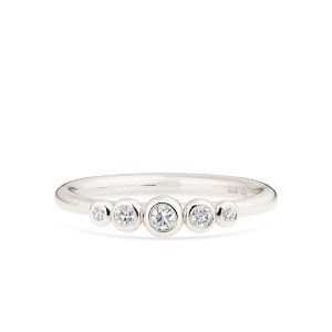 Balto aukso žiedas su deimantais | Taurus Jewels