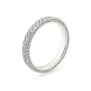 Balto aukso amžinybės žiedas su deimantais | Taurus Jewels