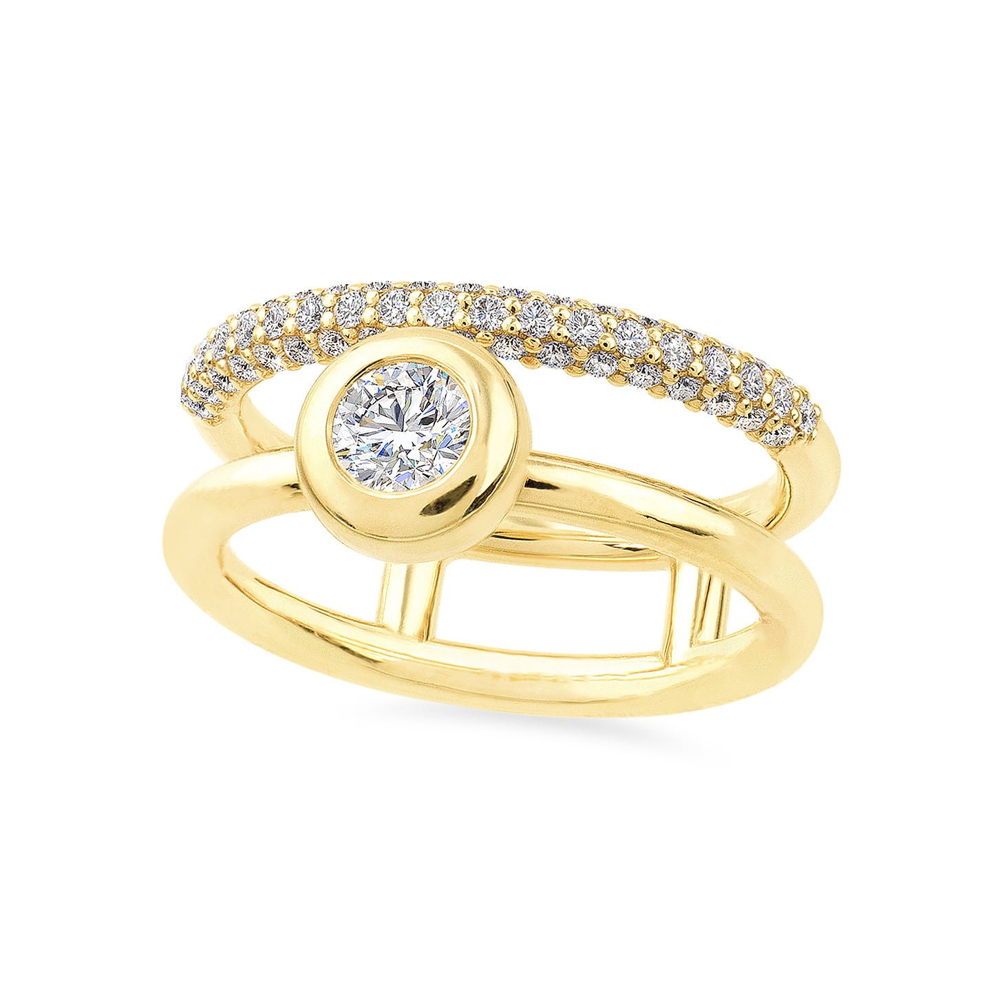 OLYMPUS DIGITAL CAMERA Geltono aukso žiedas su deimantais | Taurus Jewels