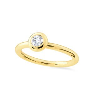 Geltono aukso žiedas su deimantu | Taurus Jewels