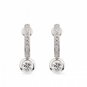 Earrings with Diamonds in White Gold | Taurus Jewels