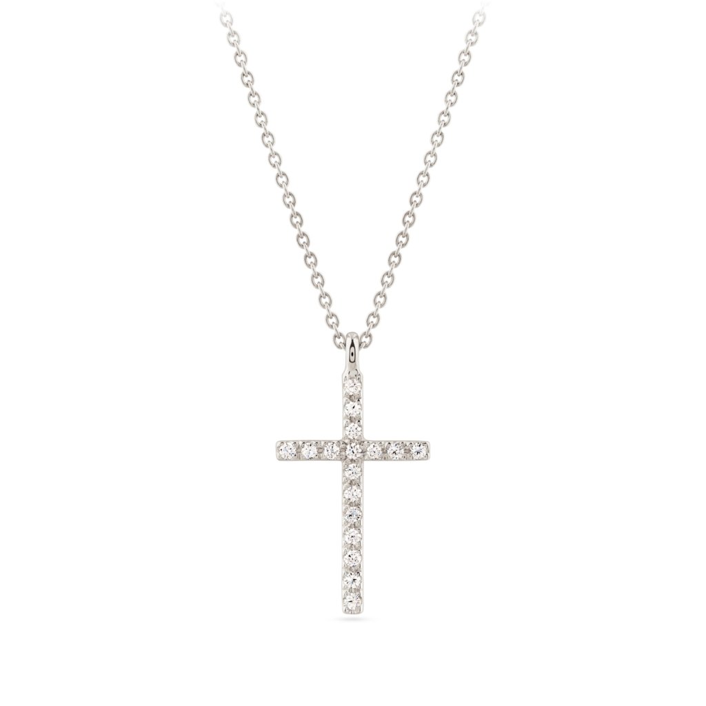 Cross pendant with diamonds