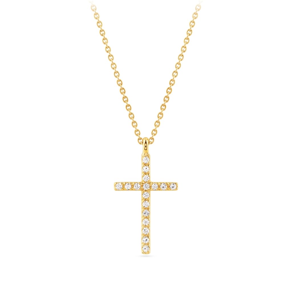 Cross pendant with diamonds