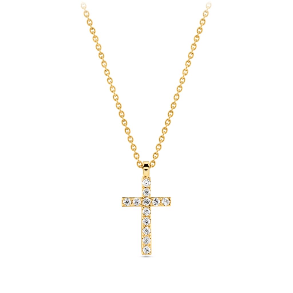 Cross pendant with diamonds