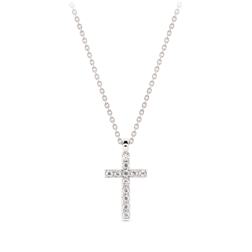Cross pendant with diamonds