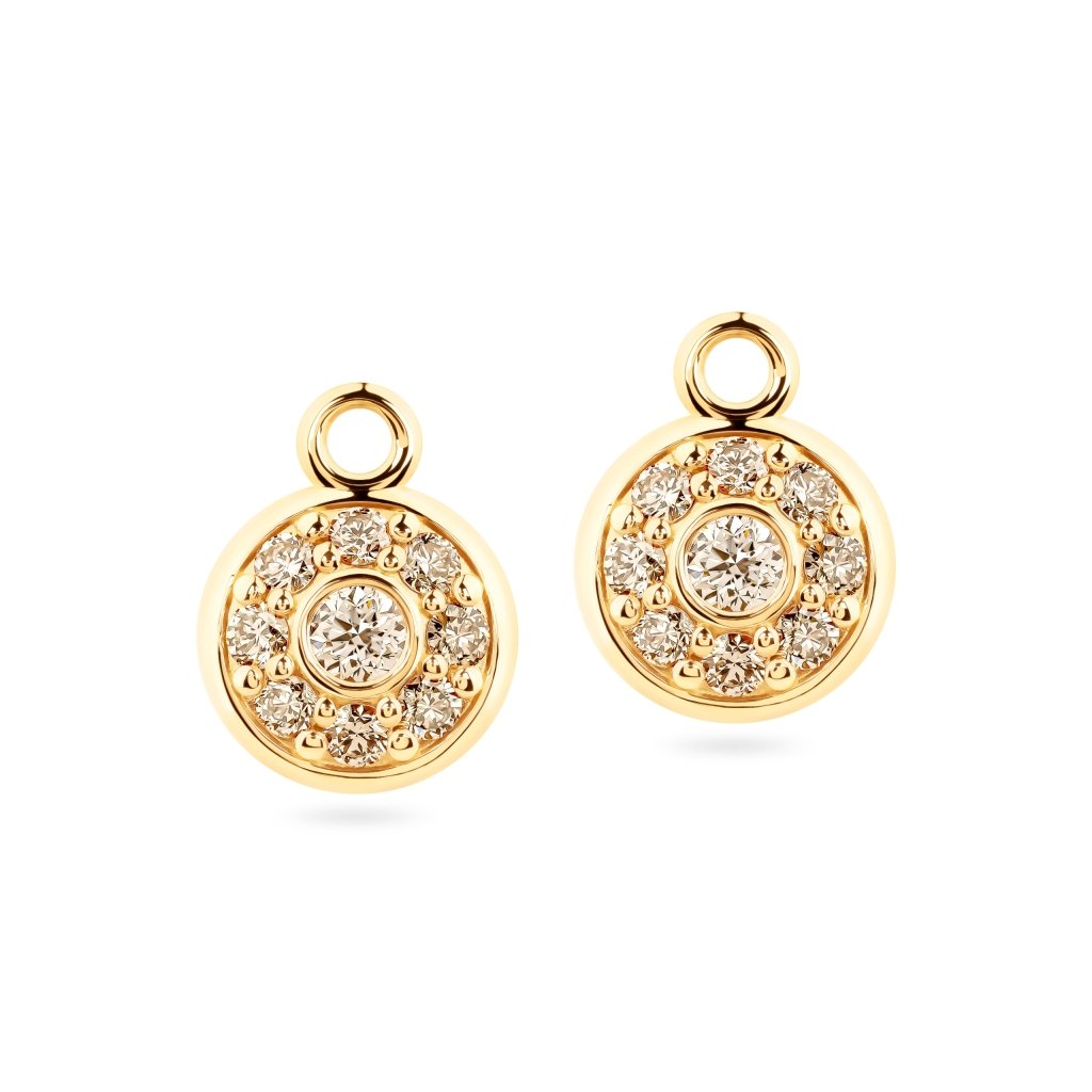 Earrings PENDANTS with champagne diamonds