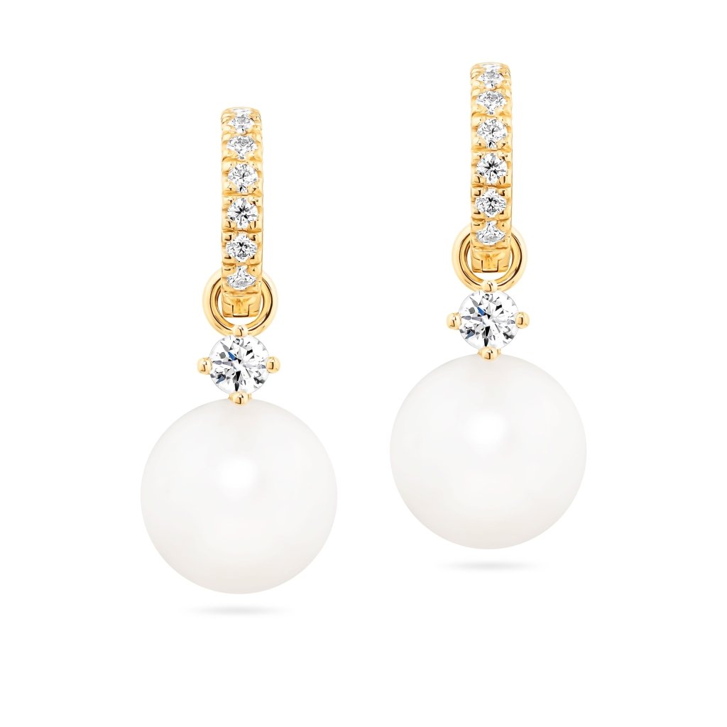 Earring PENDANTS with pearls and diamonds