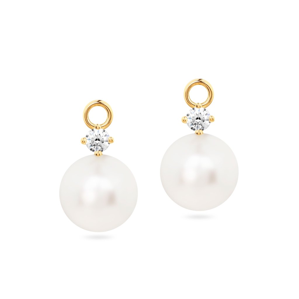 Earring PENDANTS with pearls and diamonds