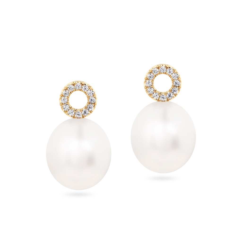 Earring PENDANTS with pearls and diamonds