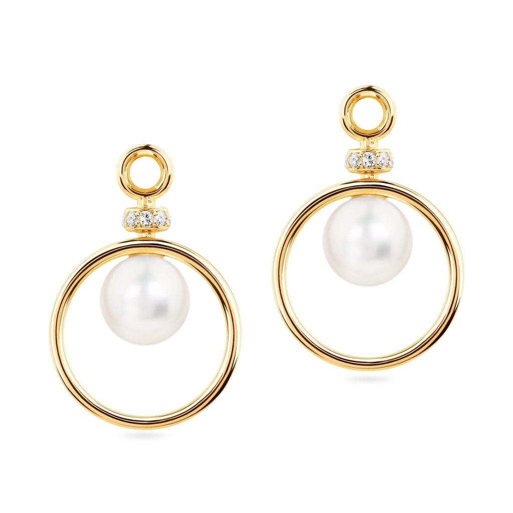 Earring PENDANTS with pearls and diamonds