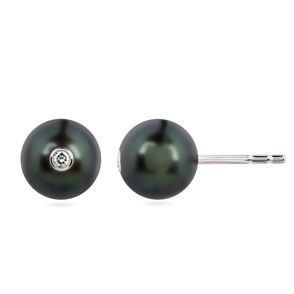 Earrings with Tahitian pearls and diamonds