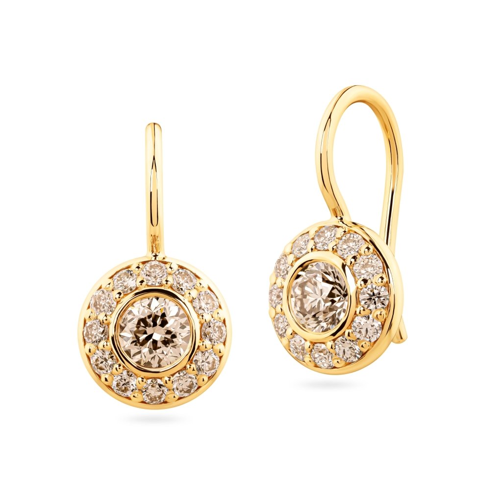 Earrings with champagne diamonds