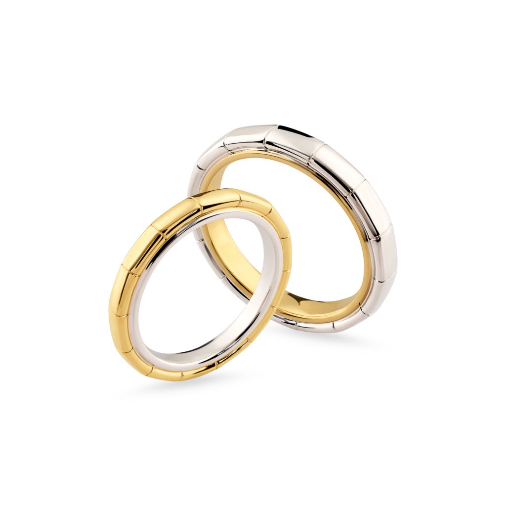 Wedding Ring Yellow and White Gold